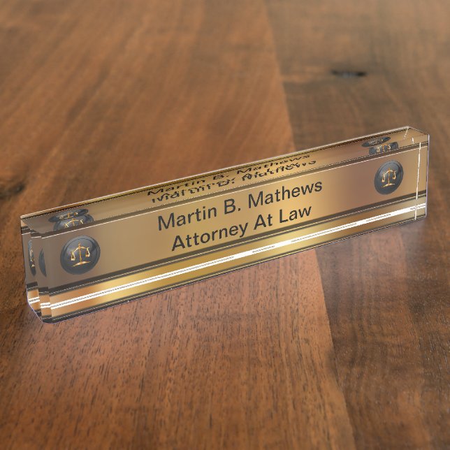 Attorney Executive Desk Name Plaque Nameplate (Side)