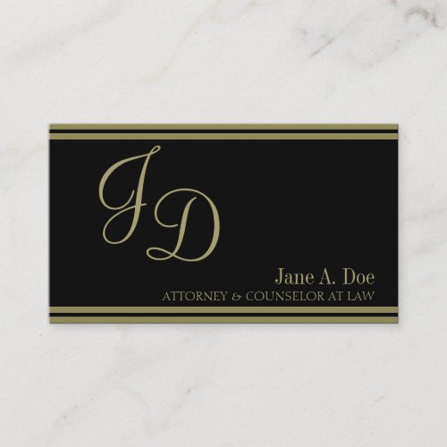 Attorney Fancy Black/Gold Stripes Business Card