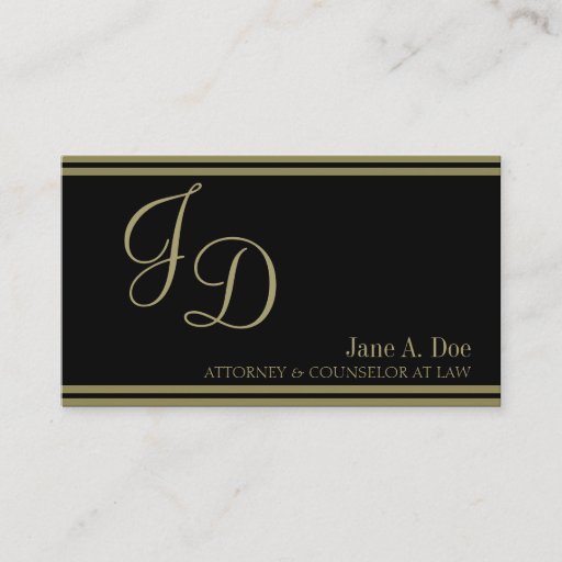 Customizable Attorney Fancy Black/Gold Stripes Business Card
