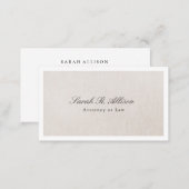 Attorney Faux Linen Elegant Beige Business Card (Front/Back)