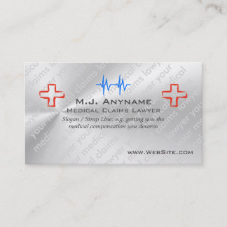 Attorney for Medical Claims silver-effect Business Card