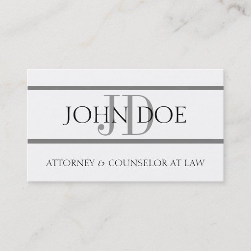 Customizable Attorney G Stripe W/W - Available Letterhead - Business Card Template