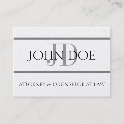 Customizable Attorney G Stripe W/W Oversized Platinum Card Business Card Templates