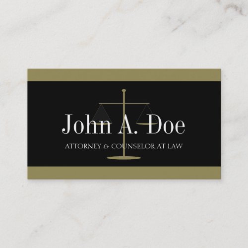 Attorney Gold Black Banner Business Card Template
