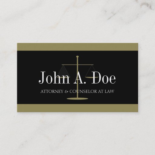 Customizable Attorney Gold Black Banner Business Card Template