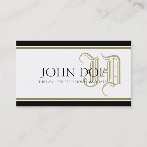 Attorney Gold Fancy Monogram Business Card Templates