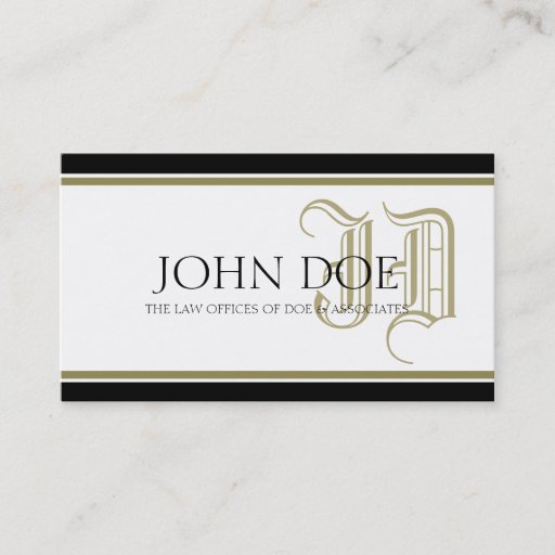 Customizable Attorney Gold Fancy Monogram Business Card Templates