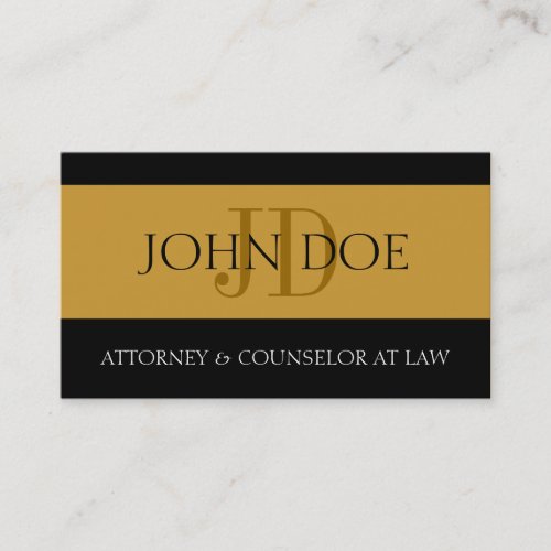 Attorney Gold/Gold Banner Business Card Template