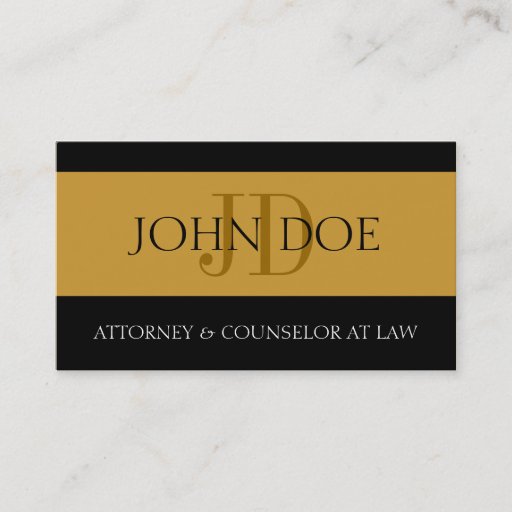 Customizable Attorney Gold/Gold Banner Business Card Template