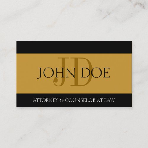 Attorney Gold/Gold Bar Business Card Template