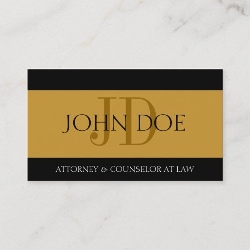 Customizable Attorney Gold/Gold Bar Business Card Template