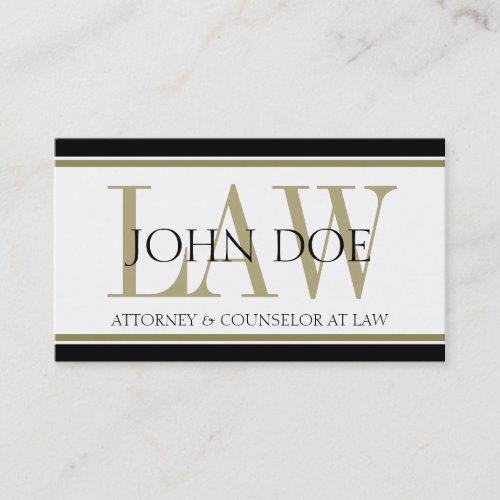 Attorney Gold LAW Business Cards