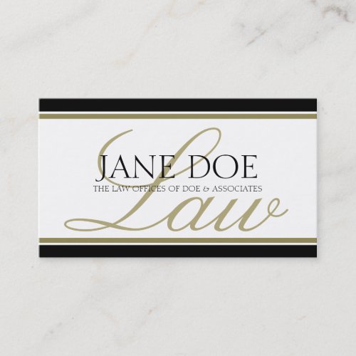 Attorney Gold LAW Script Business Card