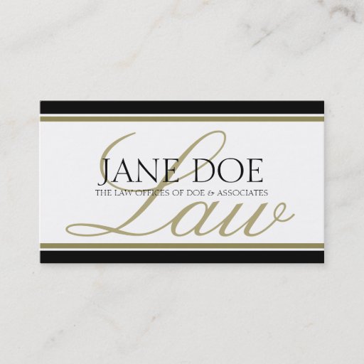 Customizable Attorney Gold LAW Script Business Card