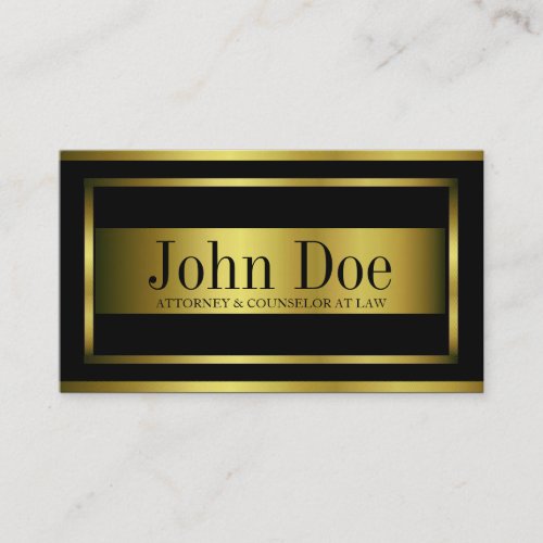 Attorney Gold Metal Metallic Border Business Card
