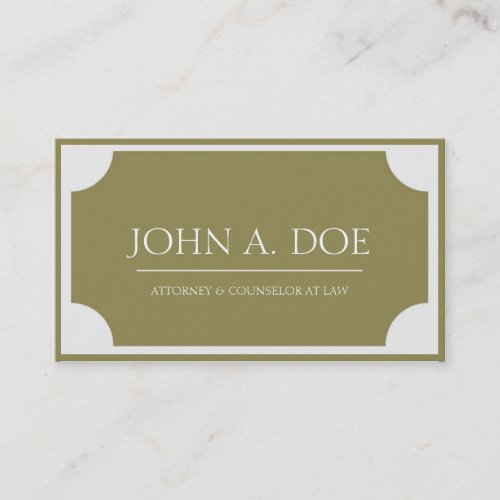 Attorney Gold Plaque/Border White Business Card
