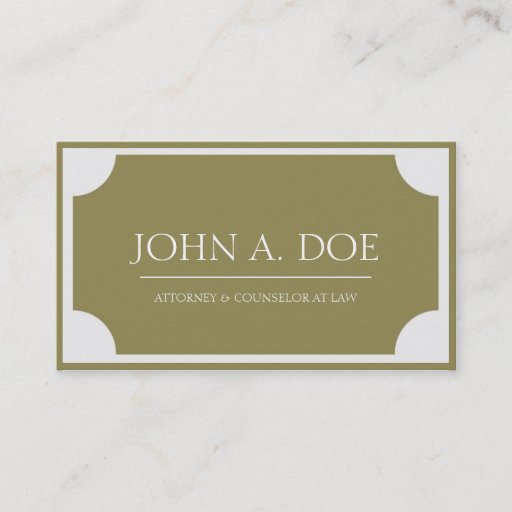 Customizable Attorney Gold Plaque/Border White Business Card