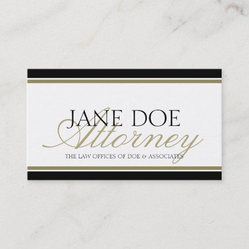 Attorney Gold Script Business Card
