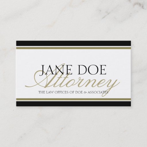 Customizable Attorney Gold Script Business Card