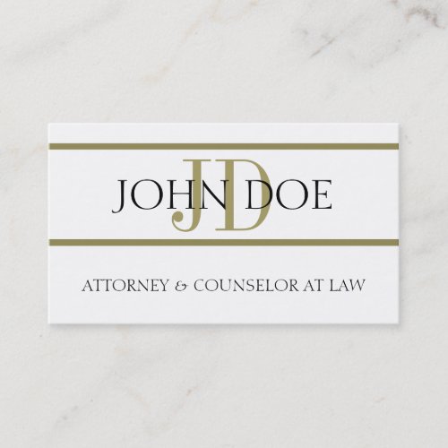 Attorney Gold Stripes - Available Letterhead - Business Card Template