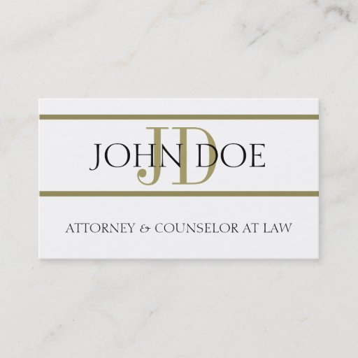 Customizable Attorney Gold Stripes - Available Letterhead - Business Card Template