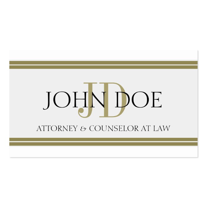 Attorney Gold Stripes   Available Letterhead   Business Card Template