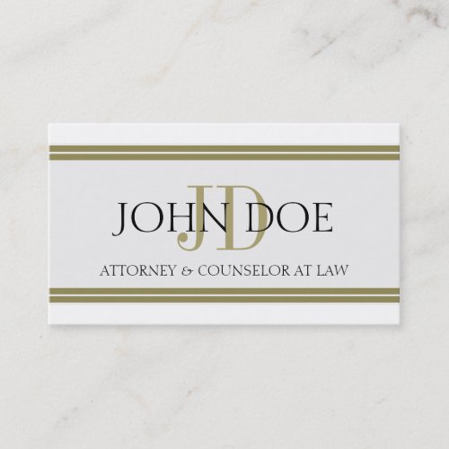 Attorney Gold Stripes - Available Letterhead - Business Card Template