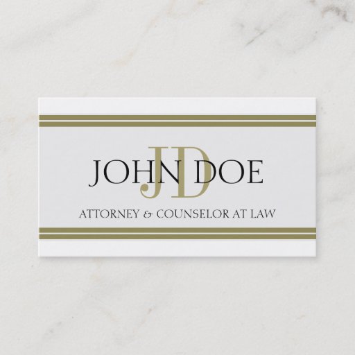 Customizable Attorney Gold Stripes - Available Letterhead - Business Card Template