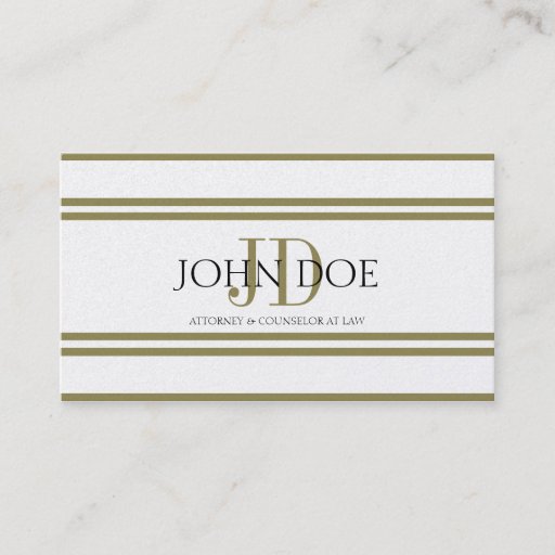 Customizable Attorney Golden Deluxe Stripes -Avail Letterhead- Business Card Templates
