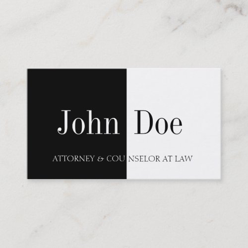 Attorney Half/Half B/W Business Cards