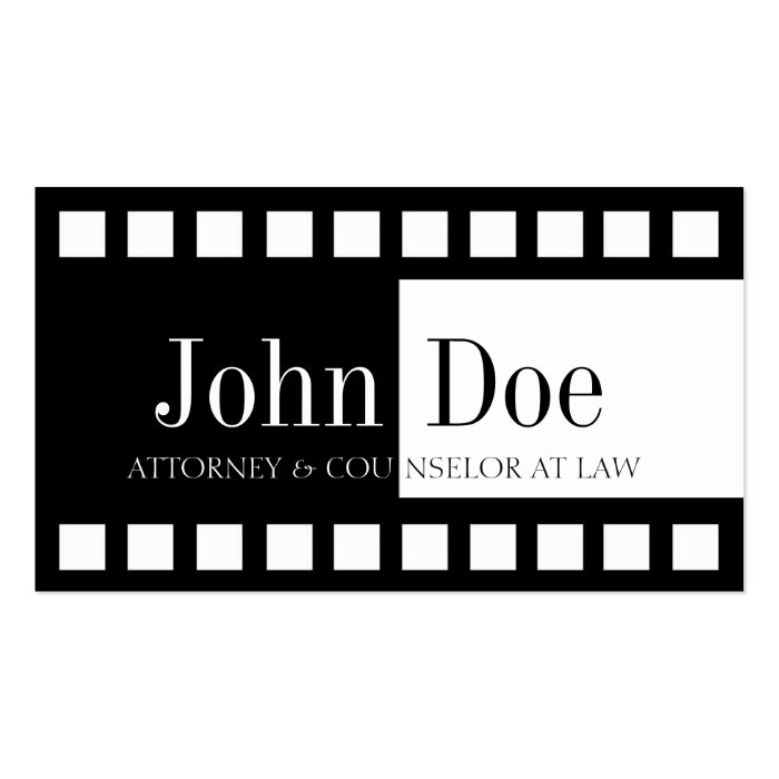 Attorney Half/Half B/W Film Business Card Templates