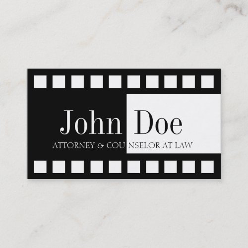 Attorney Half/Half B/W Film Business Card Templates