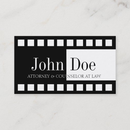 Customizable Attorney Half/Half B/W Film Business Card Templates