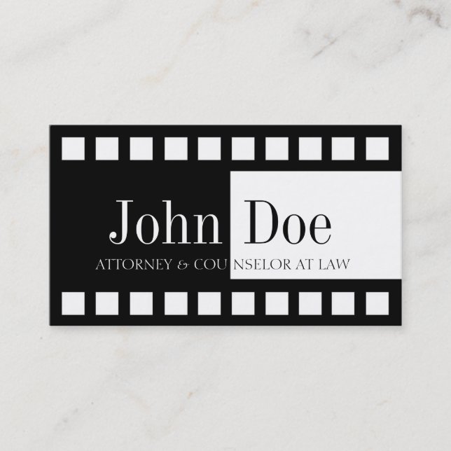 Attorney Half/Half B/W Film Business Card (Front)