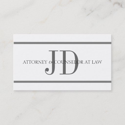 Customizable Attorney Horiz Stripe W/W Business Card