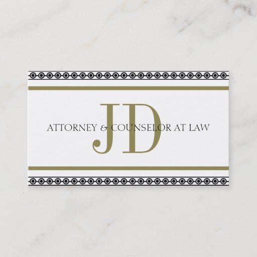 Customizable Attorney Horiz Stripe W/W Business Card