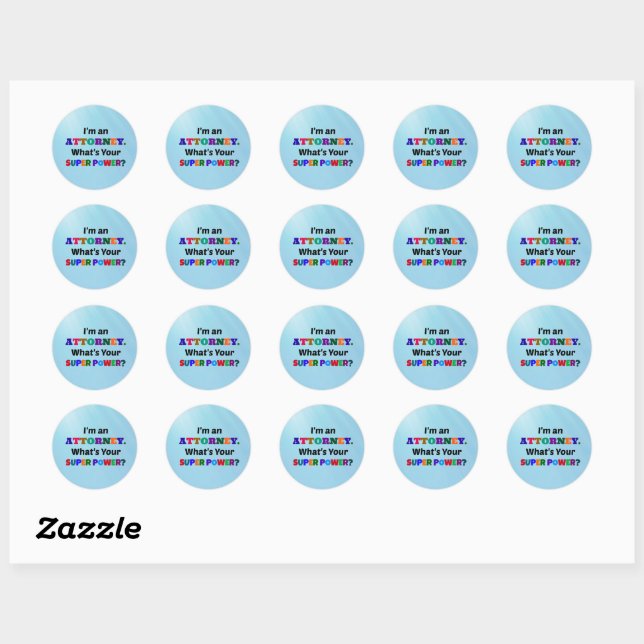 Attorney Humor Classic Round Sticker (Sheet)