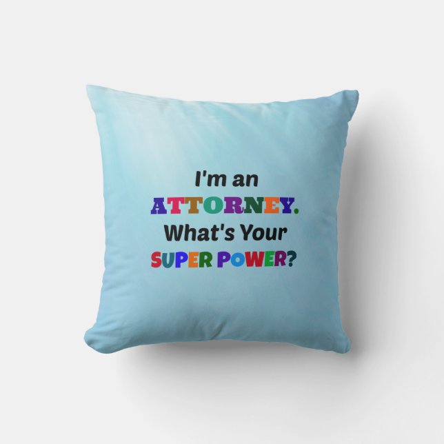 Attorney Humor Throw Pillow (Front)