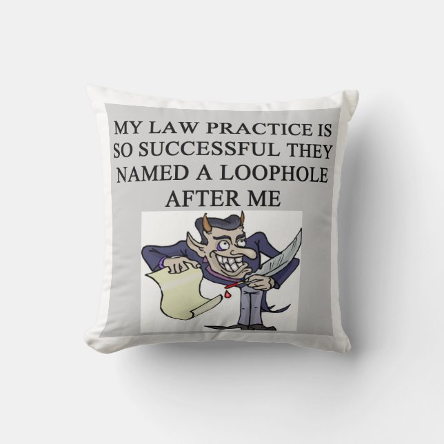 attorney joke throw pillow (Front)