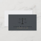 Attorney Justice Scale Gray texture Background Business Card (Front/Back)