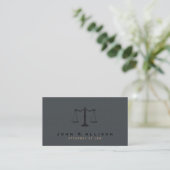 Attorney Justice Scale Gray texture Background Business Card (Standing Front)