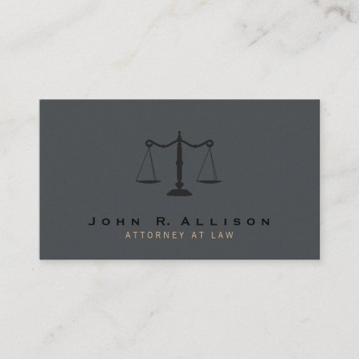 Customizable Attorney Justice Scale Gray texture Background Business Cards