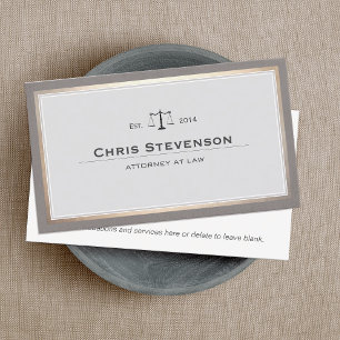 Attorney Justice Scale Traditional Vintage Style Business Card