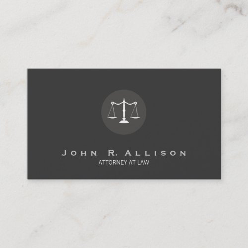 Attorney Justice Scales Black and White No 2 Business Card
