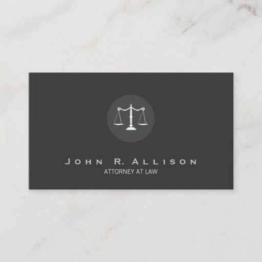 Customizable Attorney Justice Scales Black and White No. 2 Business Card