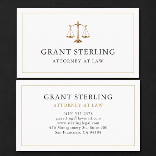 Attorney Justice Scales Professional Business Card