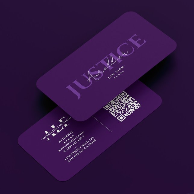 Attorney Law Firm Justice Elegant Purple Modern Business Card (Attorney Law Firm Justice Elegant Purple Modern Business Card
)