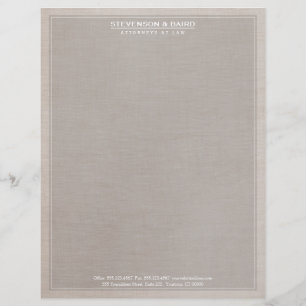 Attorney Law Office Linen Texture Look Classic Letterhead