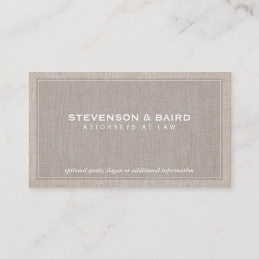 Customizable Attorney Law Office Linen Texture Look (No Line) Business Card Templates