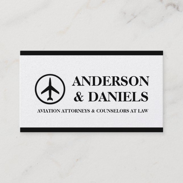 Attorney Lawyer Airplane Airline Aviation Law Firm Business Card (Front)